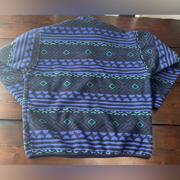 Vintage Patagonia Synchilla Fleece Aztec Southwestern Blue Purple XL Snap-T EUC - Picture 11 of 11